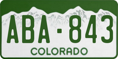 CO license plate ABA843