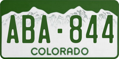 CO license plate ABA844