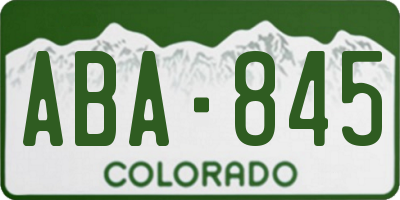 CO license plate ABA845