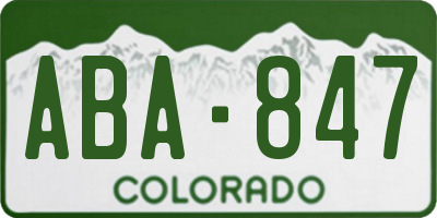 CO license plate ABA847