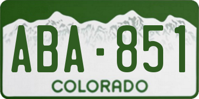 CO license plate ABA851