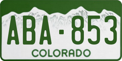 CO license plate ABA853