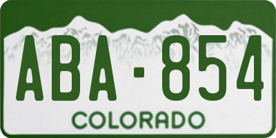 CO license plate ABA854