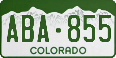 CO license plate ABA855