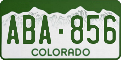 CO license plate ABA856