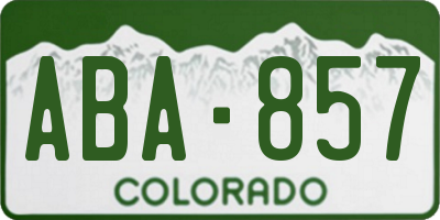CO license plate ABA857