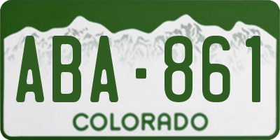 CO license plate ABA861