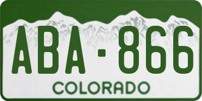 CO license plate ABA866
