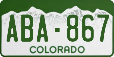 CO license plate ABA867