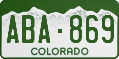 CO license plate ABA869