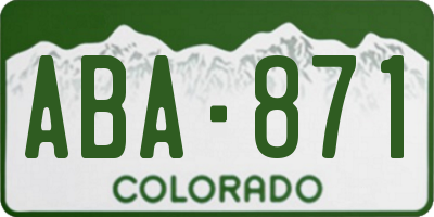 CO license plate ABA871