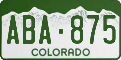 CO license plate ABA875