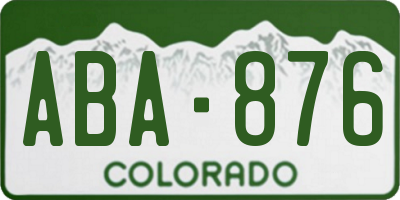 CO license plate ABA876