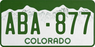 CO license plate ABA877