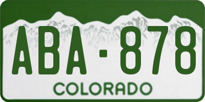 CO license plate ABA878