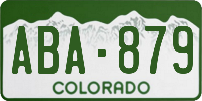 CO license plate ABA879