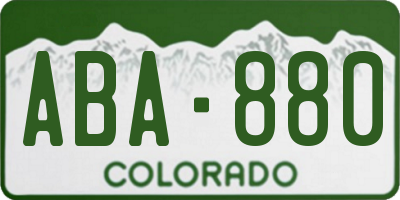 CO license plate ABA880