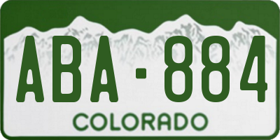 CO license plate ABA884