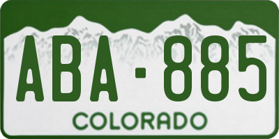 CO license plate ABA885