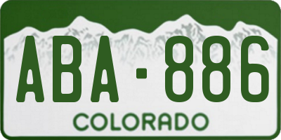 CO license plate ABA886