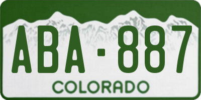CO license plate ABA887