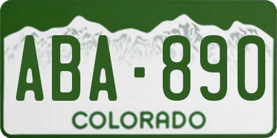 CO license plate ABA890