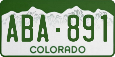 CO license plate ABA891
