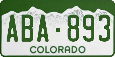 CO license plate ABA893