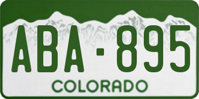 CO license plate ABA895