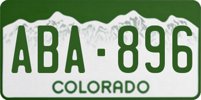 CO license plate ABA896