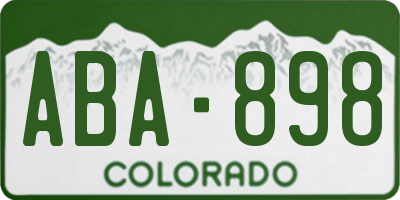 CO license plate ABA898