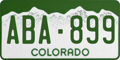 CO license plate ABA899