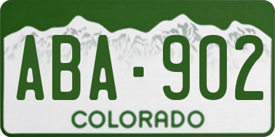 CO license plate ABA902