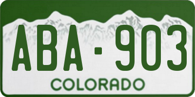 CO license plate ABA903
