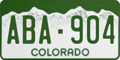 CO license plate ABA904