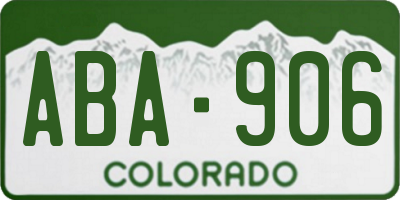 CO license plate ABA906
