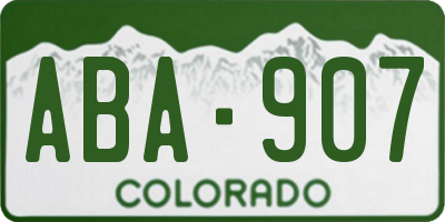 CO license plate ABA907
