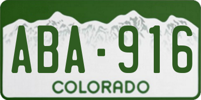 CO license plate ABA916