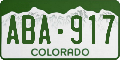 CO license plate ABA917