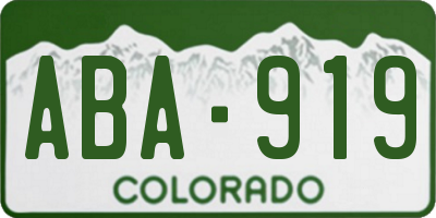 CO license plate ABA919