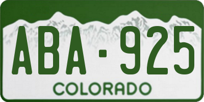 CO license plate ABA925