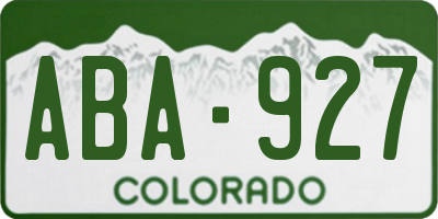 CO license plate ABA927