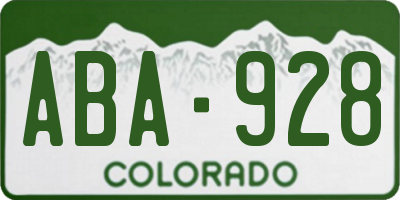CO license plate ABA928