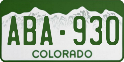 CO license plate ABA930