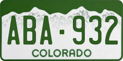 CO license plate ABA932