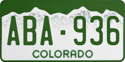 CO license plate ABA936