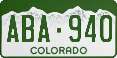CO license plate ABA940