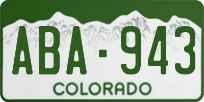 CO license plate ABA943