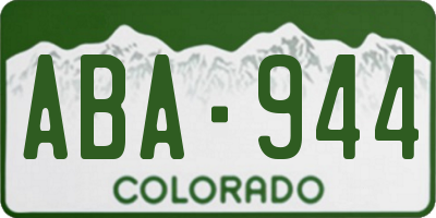 CO license plate ABA944