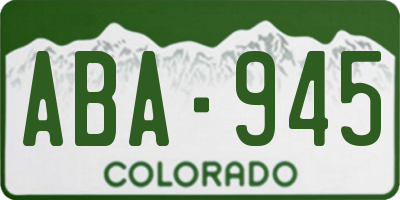 CO license plate ABA945